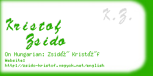 kristof zsido business card